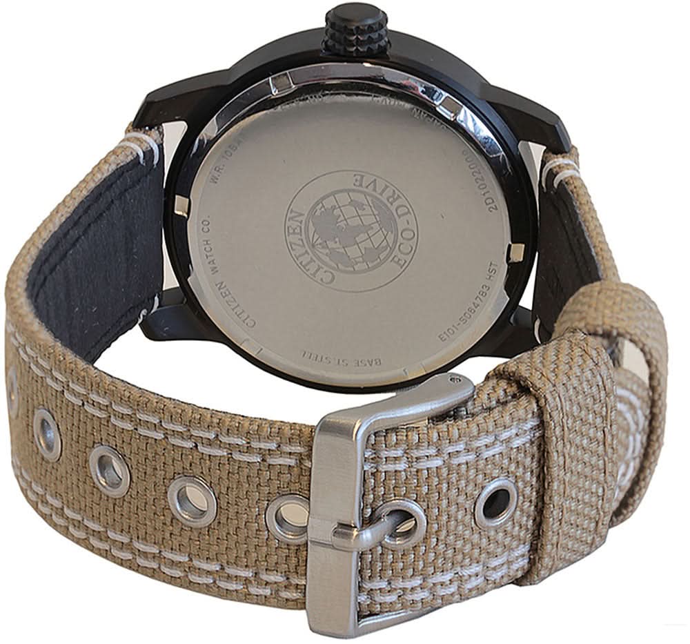 Citizen BM8476-23EC Herrenuhr • Eco-Drive Solarantrieb • Schwarzes Canvas-Armband
