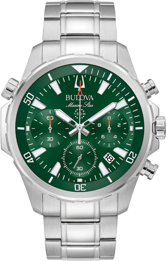Bulova Marine Star 96B396 Herren Uhr • Quarz Chronograph • Mineralglas