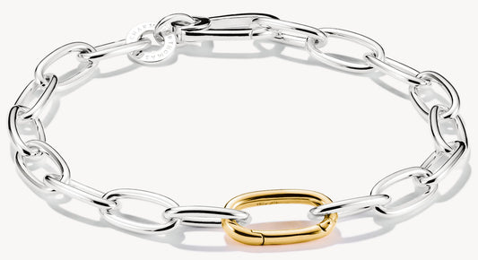 Glieder- Charm-Armband mit einem goldfarbenem Connect Link - Thomas Sabo Modell: C1204-413-7-L19