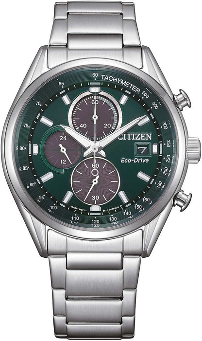 Citizen Eco-Drive CA0459-79X Men's Watch • Eco-Drive Solar Powered • Green Dial