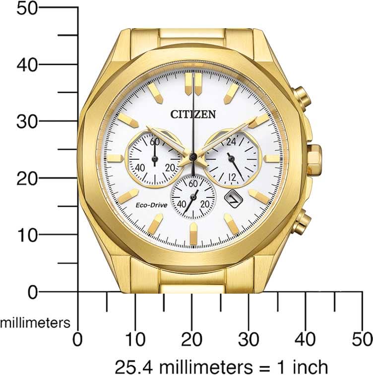 Citizen CA4592-85A Herrenuhr • Eco-Drive Solarantrieb • Goldplattierter Chronograph
