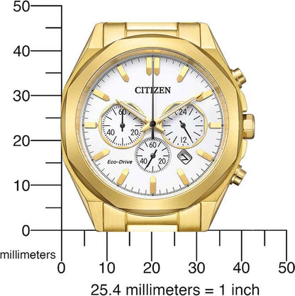 Citizen CA4592-85A Herrenuhr • Eco-Drive Solarantrieb • Goldplattierter Chronograph