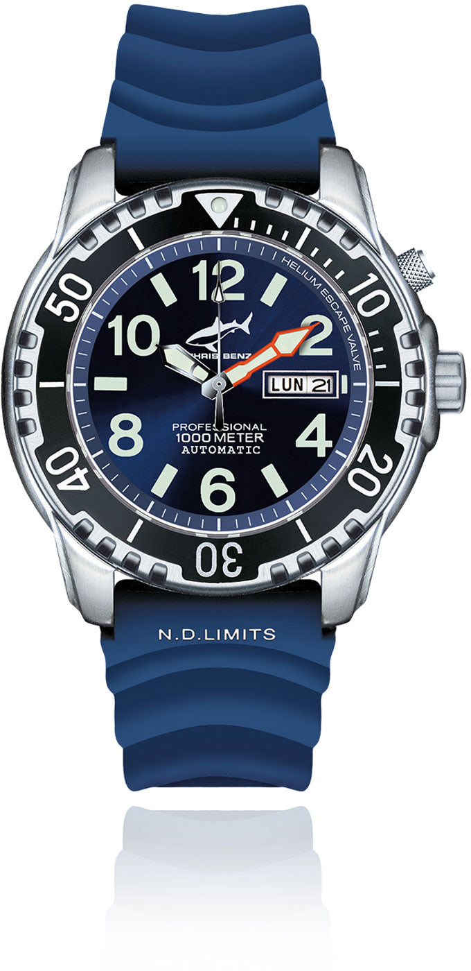 Chris Benz DEEP 1000M CB-1000A-B-KBB Herren Uhr • Hai-Proof • Saphirglas