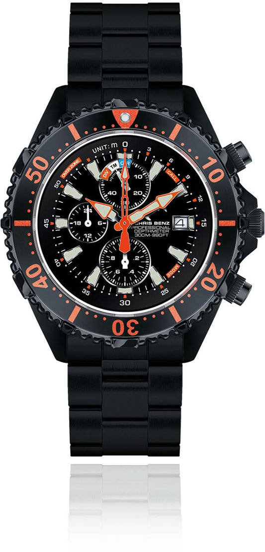 Chris Benz Depthmeter Chronograph CB-C300X-RS-MB Men's Watch • Sapphire Crystal • 30 Bar