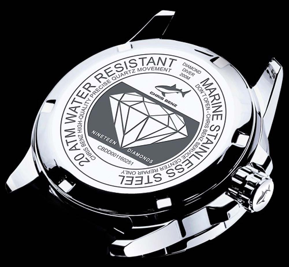 Pearl Harbour" Damenuhr Taucheruhr - Serie: Stars & Diamonds Diamond Diver - Chris Benz Modell: CB-DD200-R-MBJ