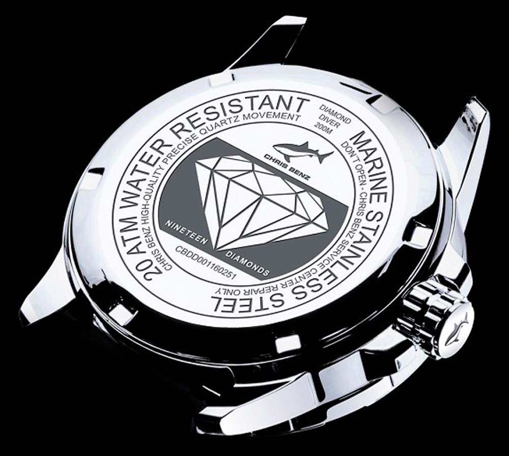 Chris Benz DIAMOND DIVER CB-DD200-S-MBJ Damen Uhr • Quarzwerk • Saphirglas