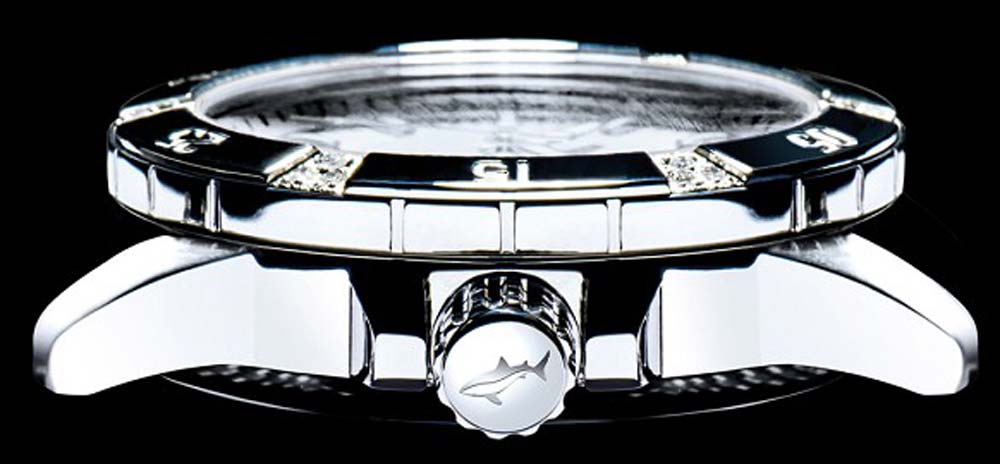 Chris Benz Stars & Diamonds Diamond Diver CB-DD200-SI-MBJ Damen Uhr • Hai-geprüft • Saphirglas