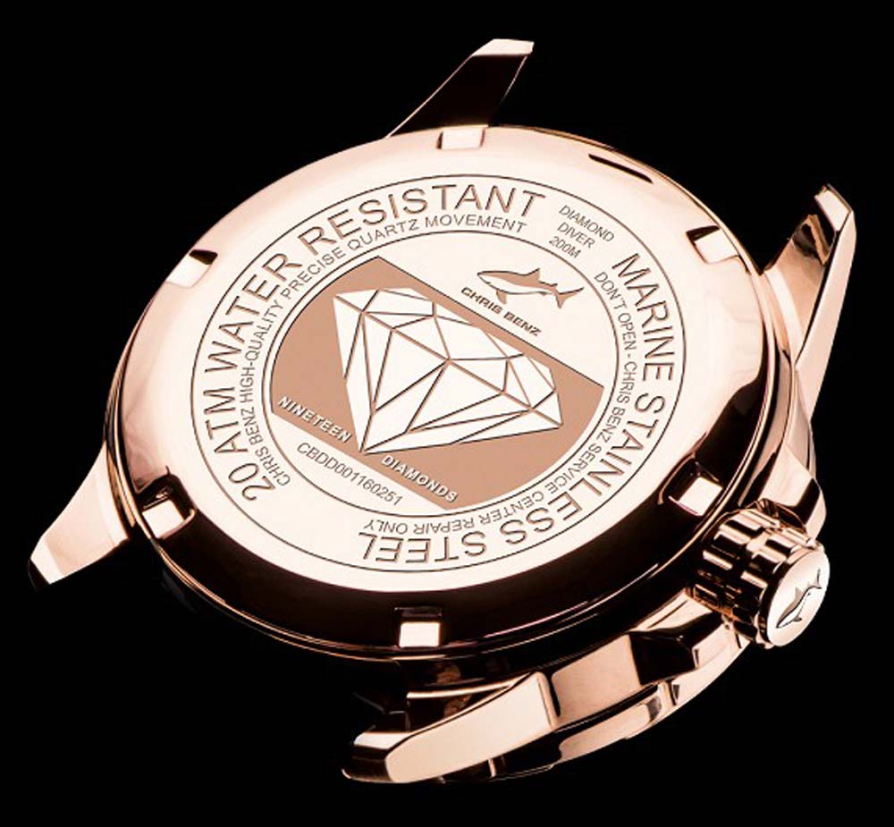 Chris Benz Diamond Diver CB-DD200-SIR-MBJ Uhr • Hai-Proof & Saphirglas • 20 Bar Wasserdicht