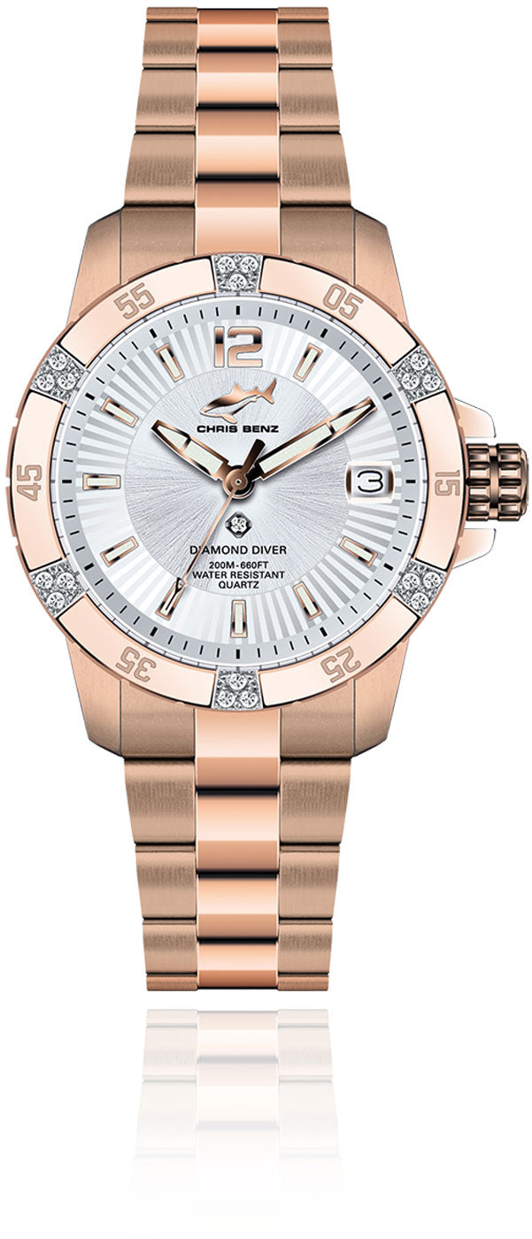 Chris Benz CB-D200X-SI-MB Herren Uhr • Tiefenmesser • Saphirglas