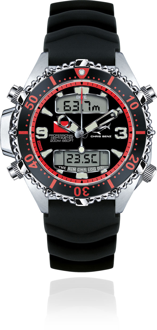 Chris Benz CB-D200X-R-KBS Herren Uhr • Saphirglas • 200m Wasserdichtigkeit