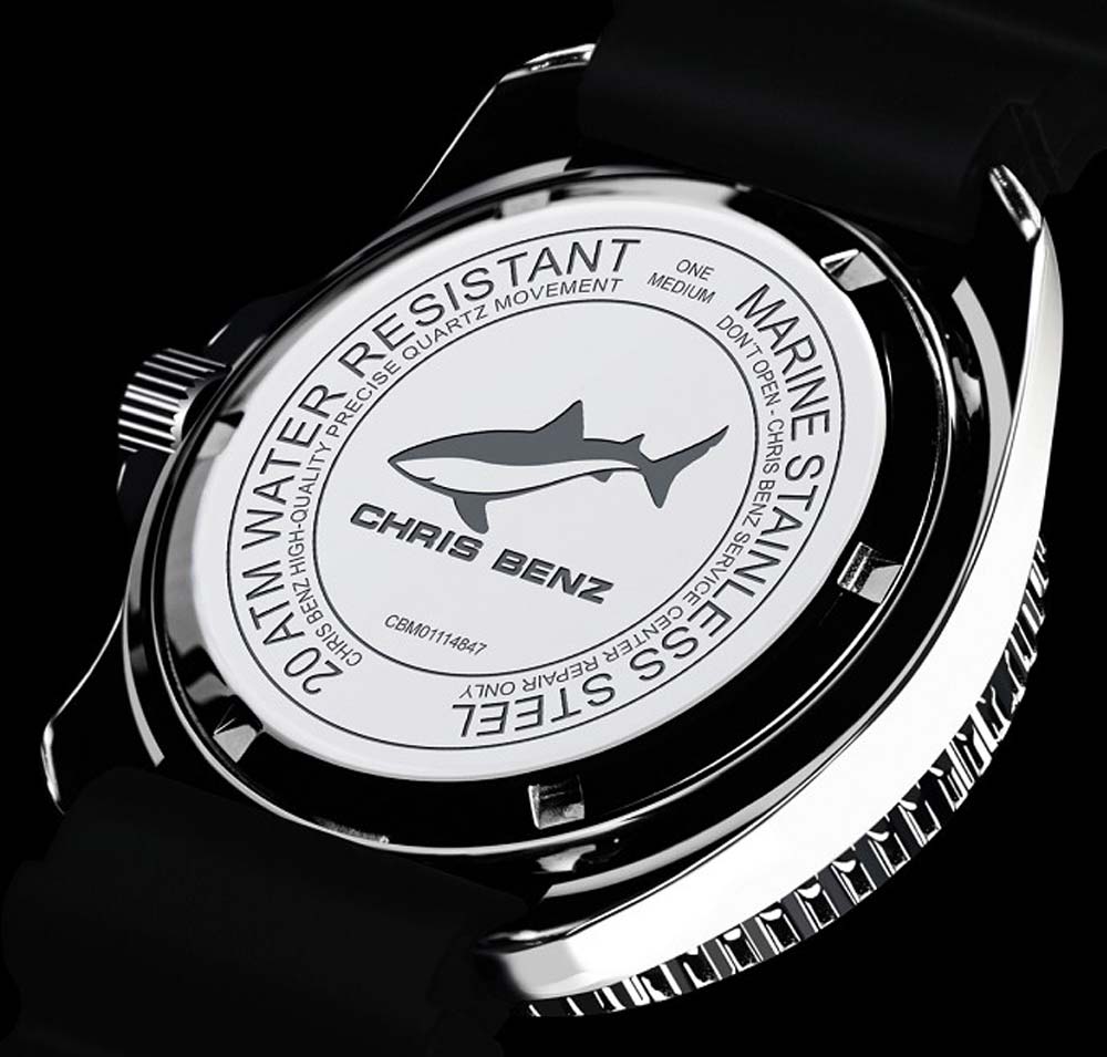 Chris Benz ONE Medium 200M CBM-R-KB-SW Damen Uhr • Saphirglas • 20 Bar Wasserdicht