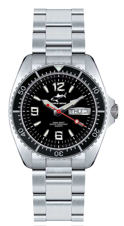 Chris Benz One Medium CBM-S-MB-SW Unisex Uhr • Saphirglas • Hai-Proof