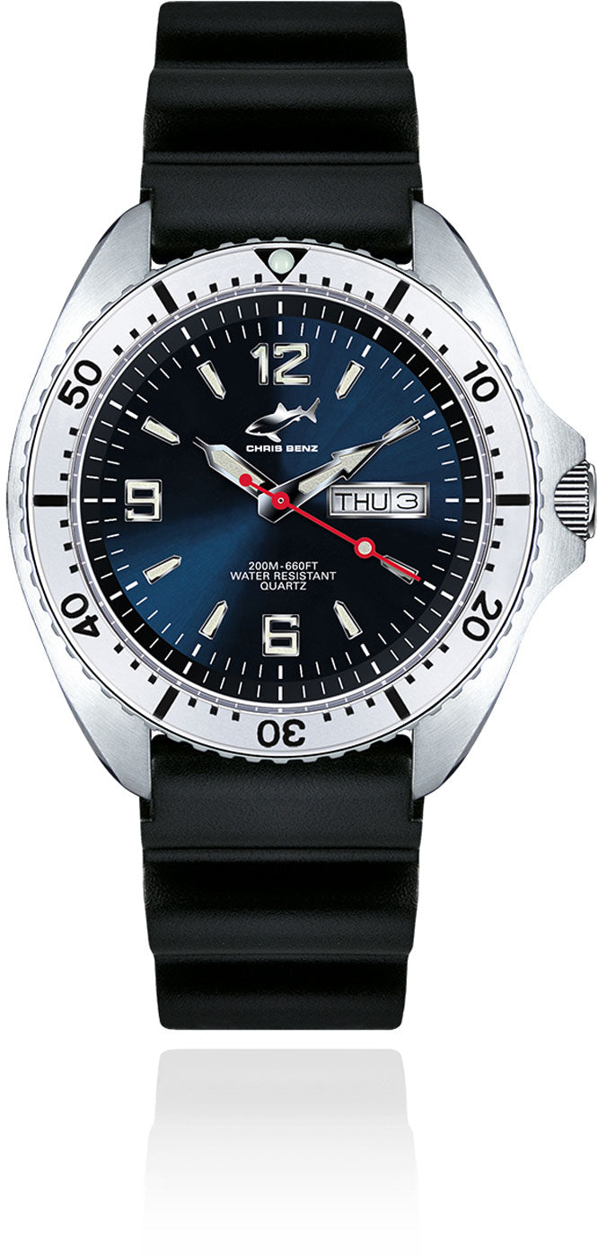 Chris Benz One CBO-B-KB-SI Herren Uhr • Hai-Proof • Saphirglas