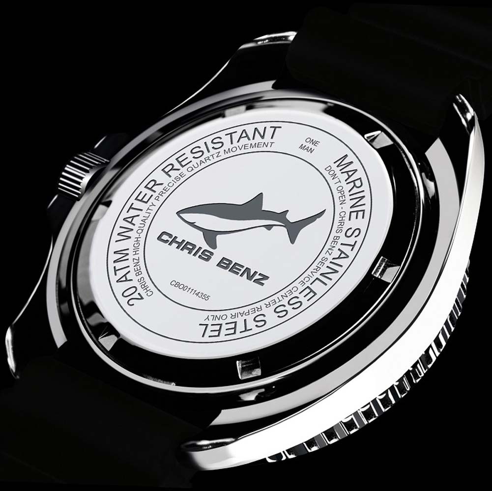 Chris Benz ONE Man 200M CBO-S-KB-SI Herren Uhr • Hai-Proof • 200m wasserdicht