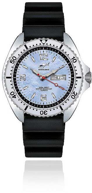 Chris Benz ONE MAN 200M CBO-H-KB-SI Herren Uhr • Hai-geprüft • Saphirglas