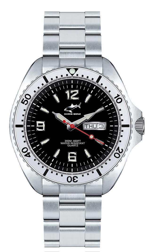 Chris Benz ONE MAN 200M CBO-S-MB-SI Herren Uhr • Hai-geprüft • Saphirglas