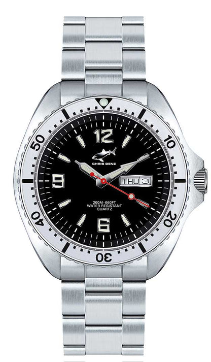 Chris Benz ONE MAN 200M CBO-S-MB-SI Herren Uhr • Hai-geprüft • Saphirglas