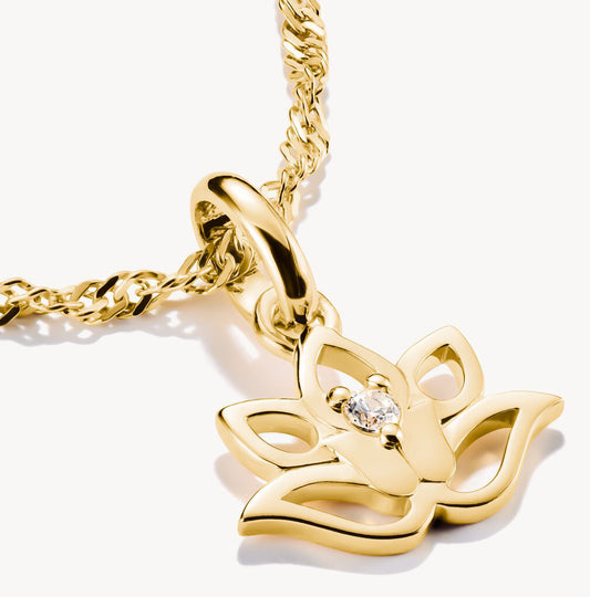 Charm-Anhänger, Lotusblüte, 18k vergoldet - Thomas Sabo Modell: CC1204-414-14