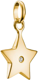 Charm-Anhänger, Stern mit weißem Edelstein, aus Silber, vergoldet - Thomas Sabo Modell: CC1238-414-14