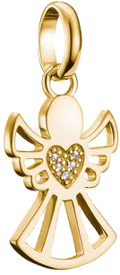 Charm-Anhänger, Engel mit Herzgravur und Edelsteinen besetzt aus Silber, vergoldet - Thomas Sabo Modell: CC1242-414-14