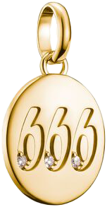 Thomas Sabo Charm-Anhänger Engelzahl 666 mit Steinen Connect vergoldet