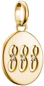 Charm-Anhänger, Engelszahlen 888, mit weißen Edelsteinen, aus Silber, vergoldet - Thomas Sabo Modell: CC1255-414-14