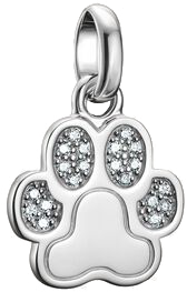 Thomas Sabo Charm-Anhänger, Pfote mit weißen Edelsteinen, aus Silber