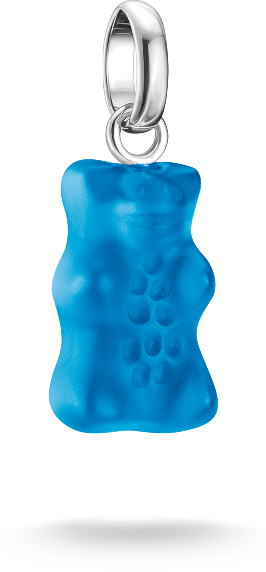 Charm-Anhänger, Goldbär aus Glas, in blau, aus Silber - Thomas Sabo Modell: CC1275-017-1