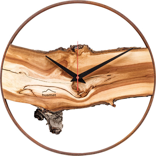 huamet Wanduhr 30 cm Ø Holz • Lautloses Uhrwerk • Modernes Design