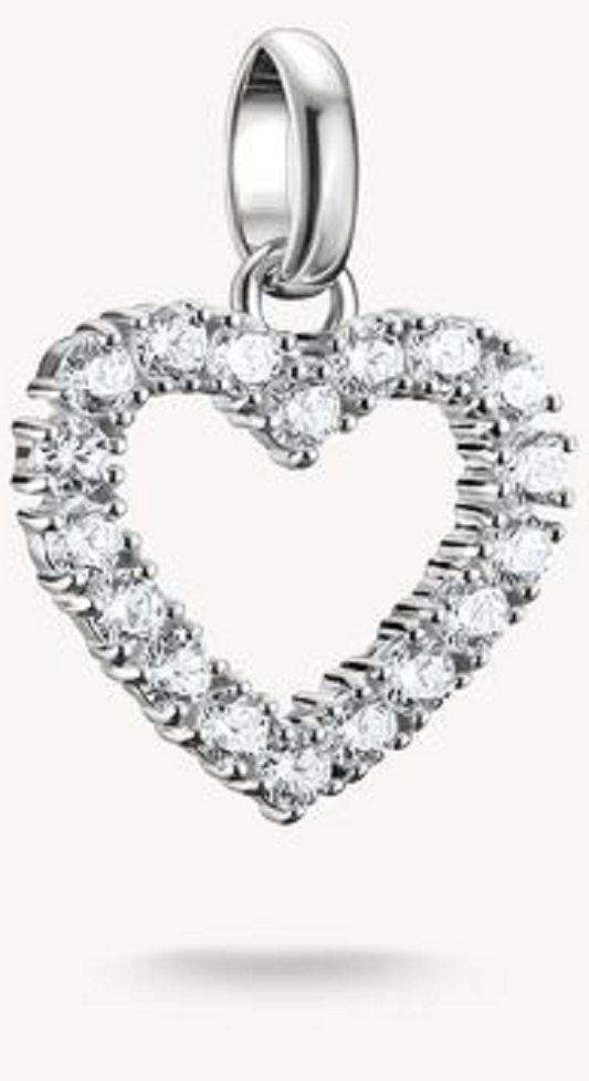 Charm-Anhänger, Herz mit Edelsteinen besetzt aus Silber - Thomas Sabo Modell: CC1237-051-14
