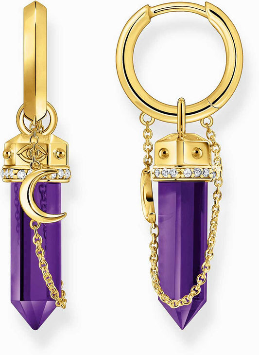 Kreolen mit Amethyst Anhänger und Kette - Thomas Sabo Modell: CR722-414-13