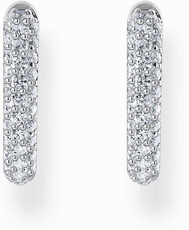 Silberfarbene Kreolen mit Zirkoniasteinbesatz - Thomas Sabo Modell: CR730-051-14
