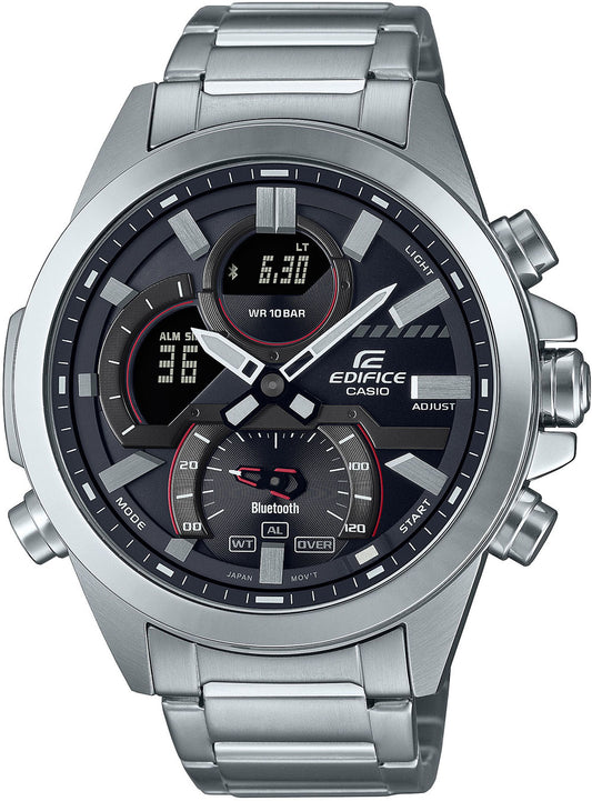 Casio Edifice ECB-30D-1A Herren Uhr • Bluetooth Smartwatch • Edelstahl & 10 Bar Wasserdichtigkeit