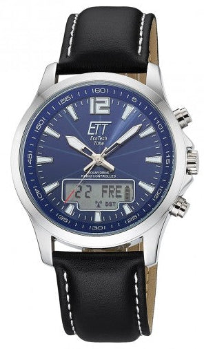 Eco Tech Time Professional EGA-11714-31L Herren Uhr • Funksolar • Weltzeit