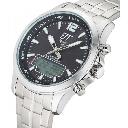 Eco Tech Time Professional EGA-11715-21M Men's Watch • Radio-Controlled Solar • World Time