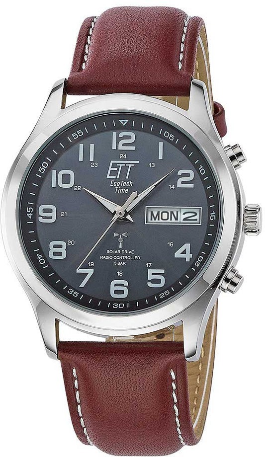 Eco Tech Time Gobi EGS-11251-22L Herren Uhr • Funk-Solar-Antrieb • Edelstahl-Gehäuse