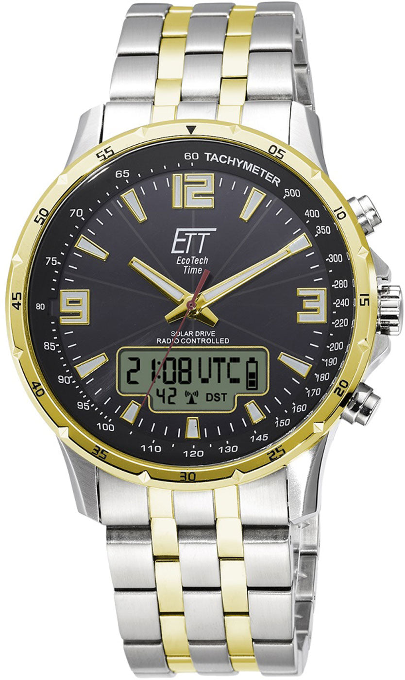 Eco Tech Time Professional EGS-11553-21M Herren Uhr • Funksolar Antrieb • 10 Bar Wasserdicht