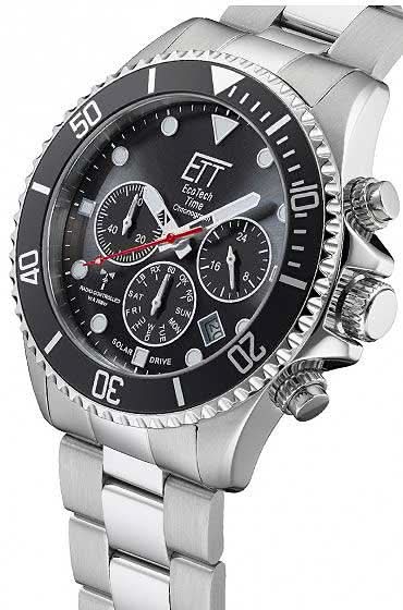 Eco Tech Time EGS-11607-25M Herrenuhr • Funk-Solar-Antrieb • Saphirglas