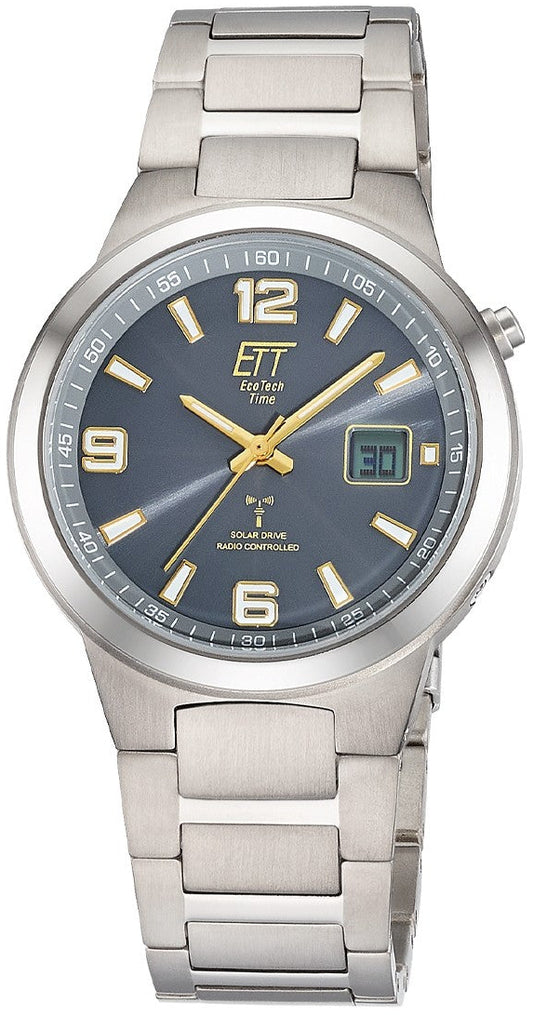 Eco Tech Time Everest EGT-11708-52M Herren Uhr • Funk-Solar Antrieb • Titan Gehäuse