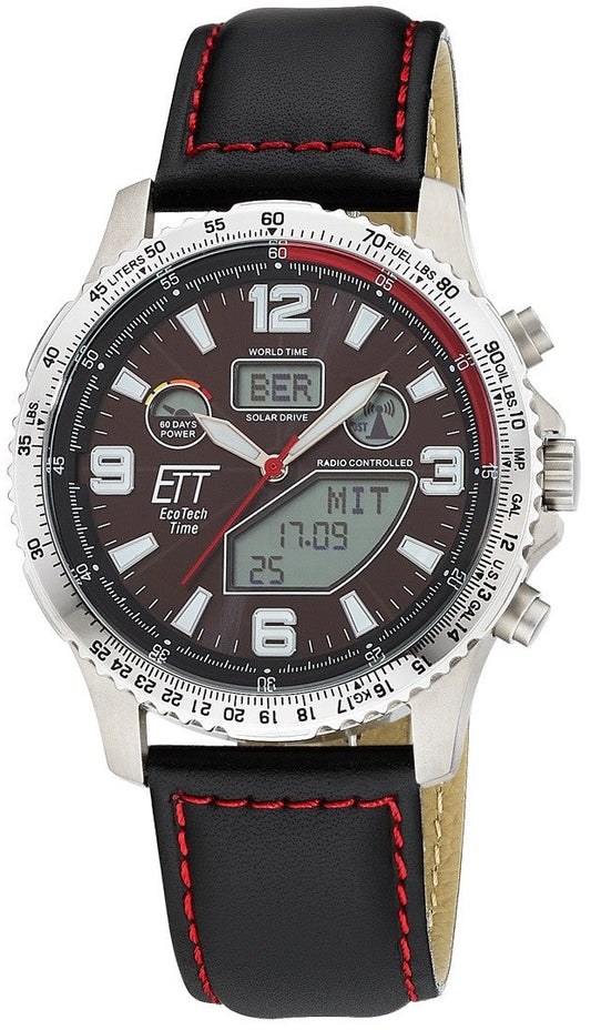Eco Tech Time Professional EGT-11718-22L Herren Uhr • Funksolar Antrieb • Titan Gehäuse