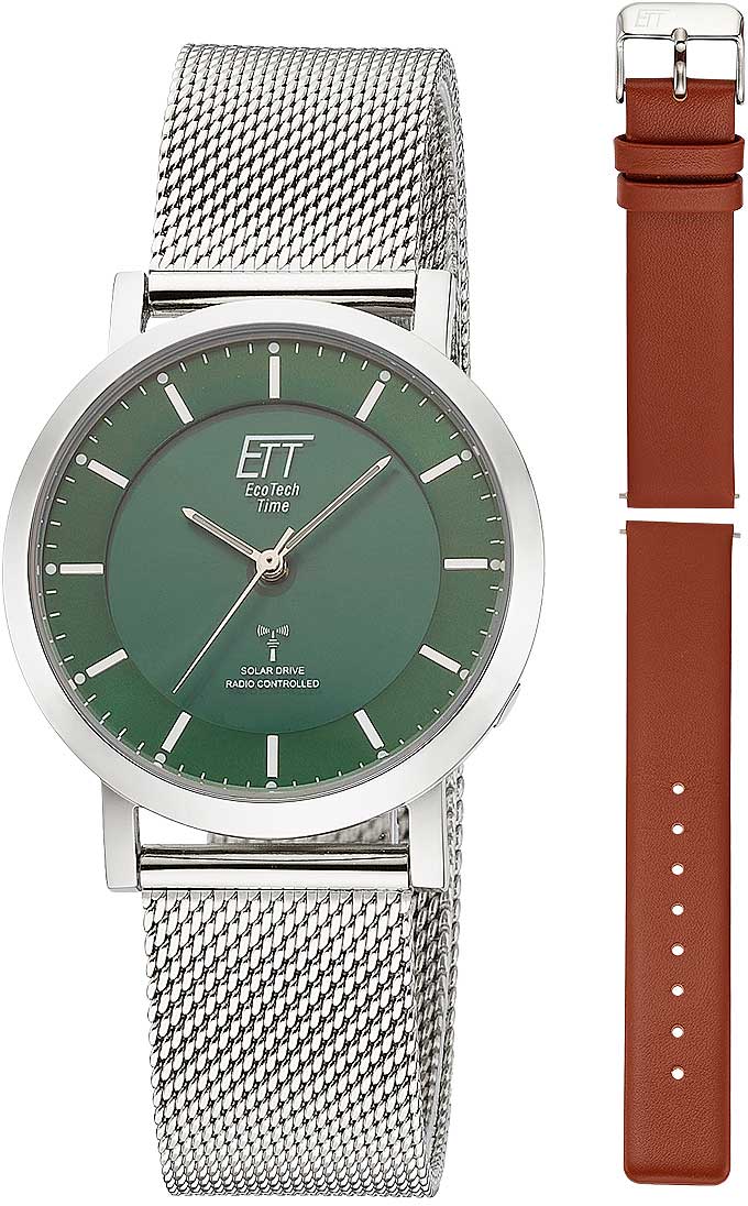 Eco Tech Time Atacama ELS-11618-81MS Damen Uhr • Funksolar • Edelstahl