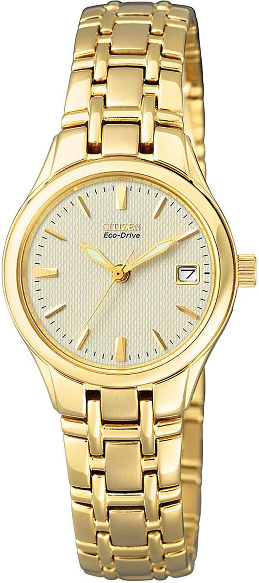 Citizen Eco-Drive EW1262-55P Uhr • Solar-Antrieb • Elegantes Gold-Design