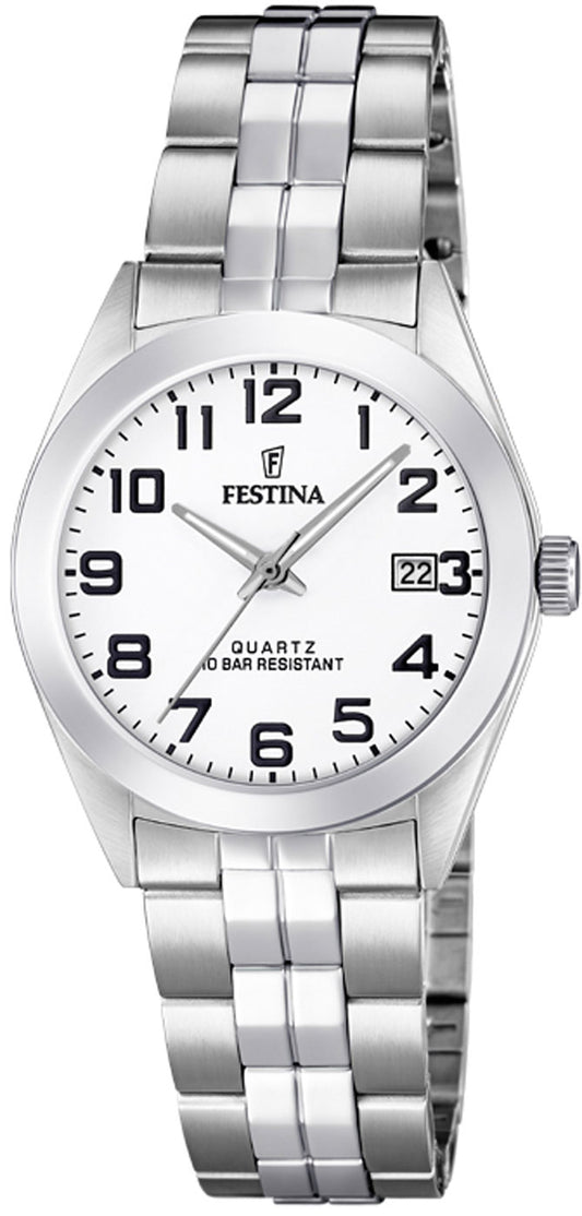 Festina Classics F20438/1 Damenuhr • 10 Bar Wasserdicht • Edelstahl