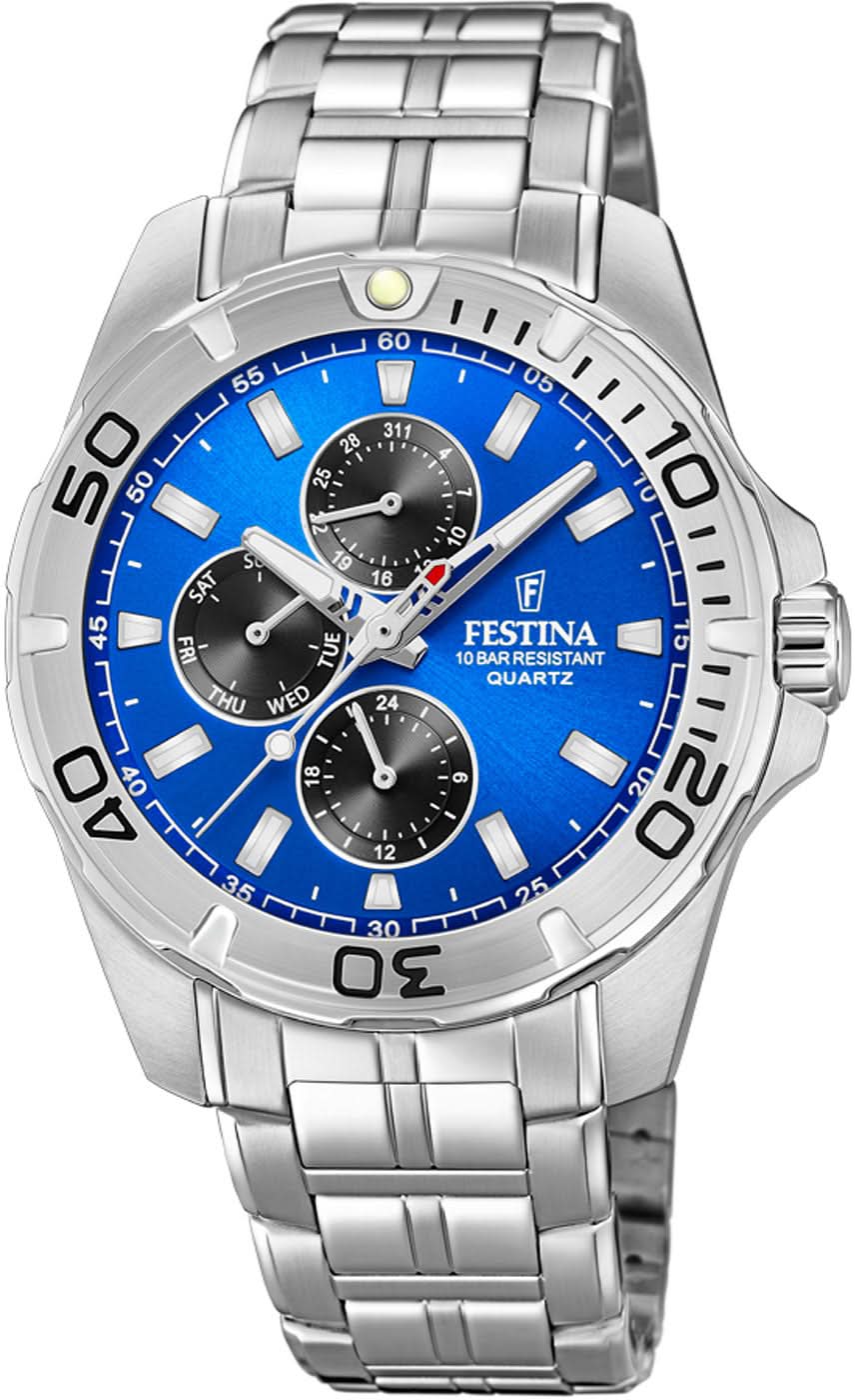 Festina Multifunction F20445/4 Men's Watch • Practical Multifunction Display • 10 bar Water Resistant