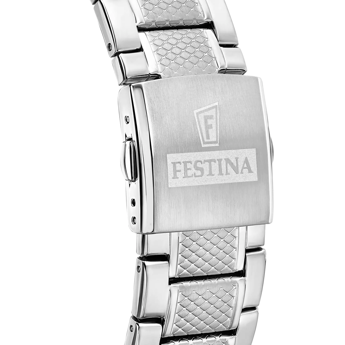 Festina Herrenchronograph Modell: 20668_6 mit schwarzem Zifferblatt mit Strichindex und blauen Akzenten