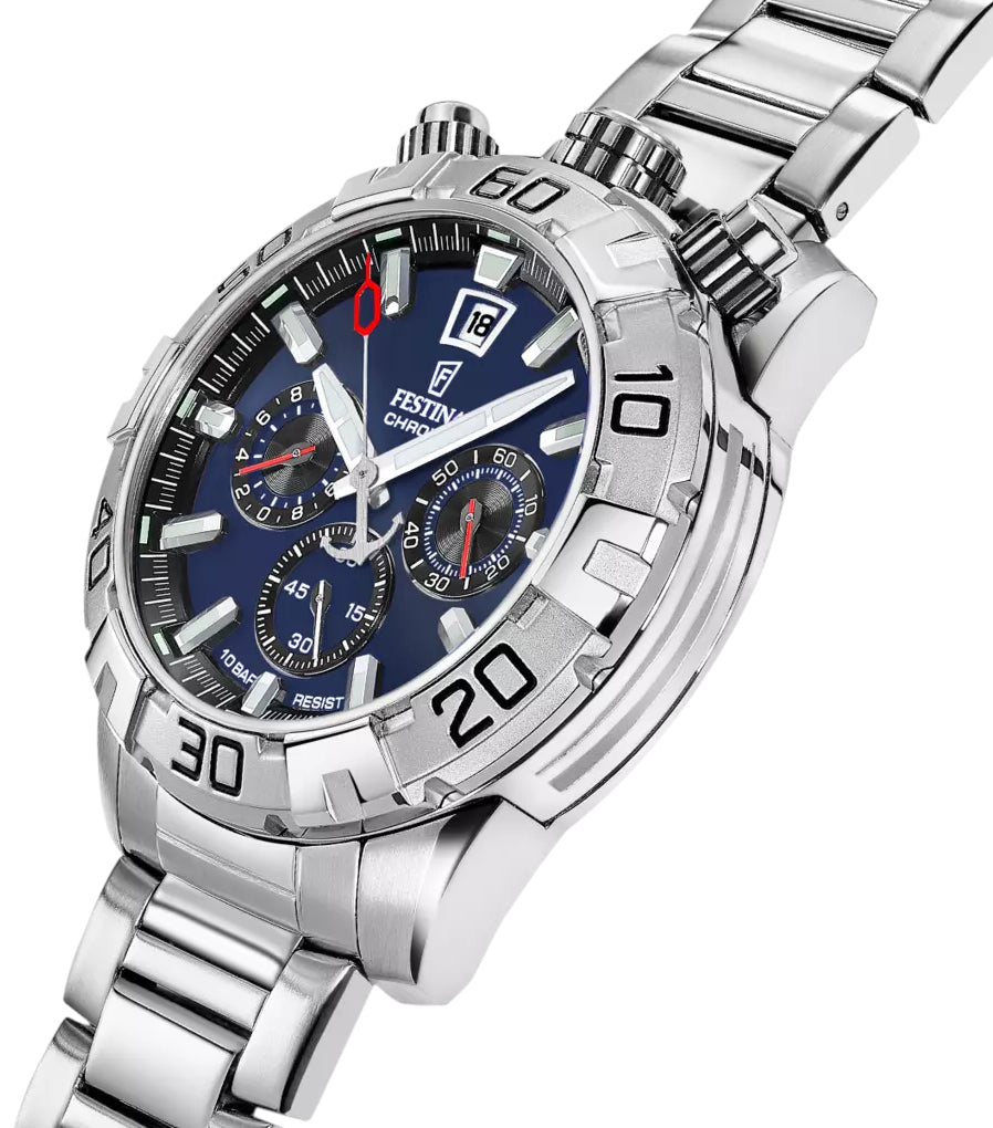 Herrenuhr dunkelblau aus Edelstahl – Festina Bullhead Modell: F20743/1