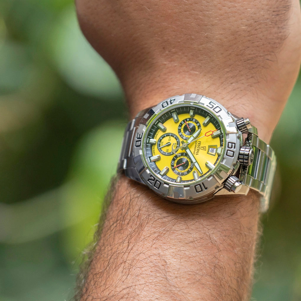 Herrenuhr gelb aus Edelstahl – Festina  Bullhead Modell: F20743/4