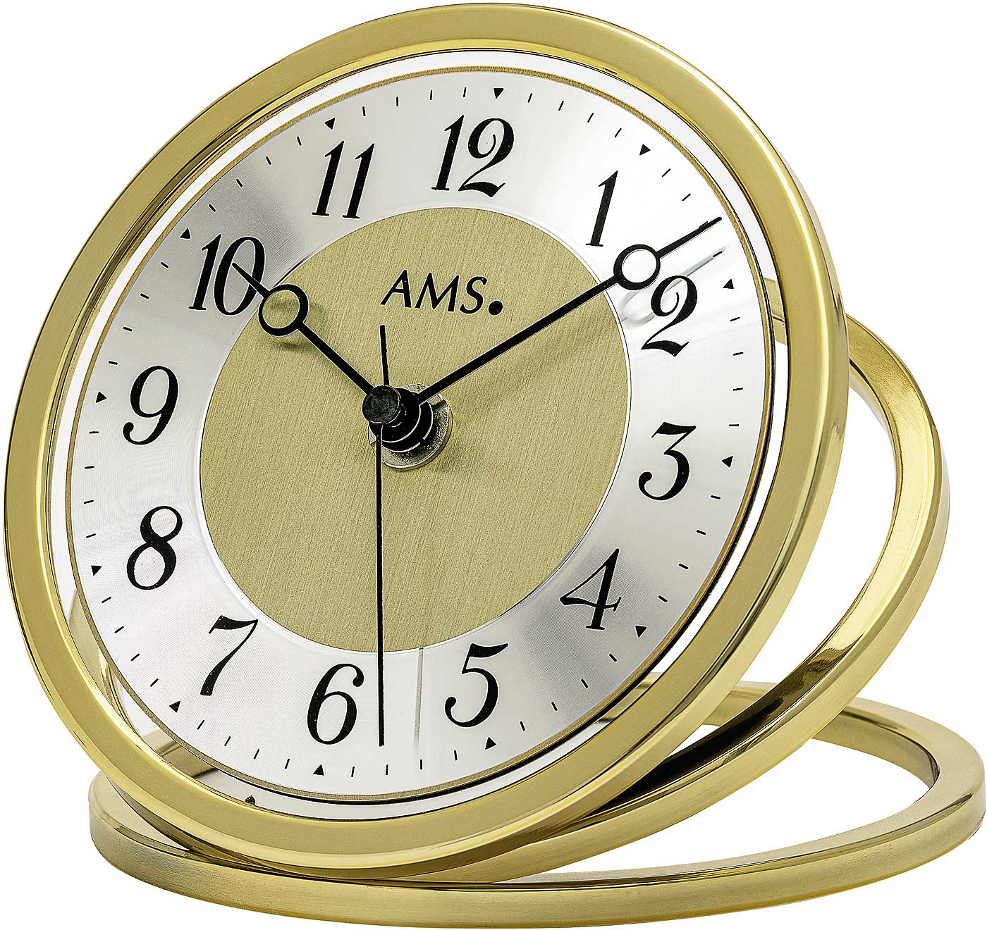 AMS Tischuhr Metall • Präzises Funkuhrwerk • Elegantes Design