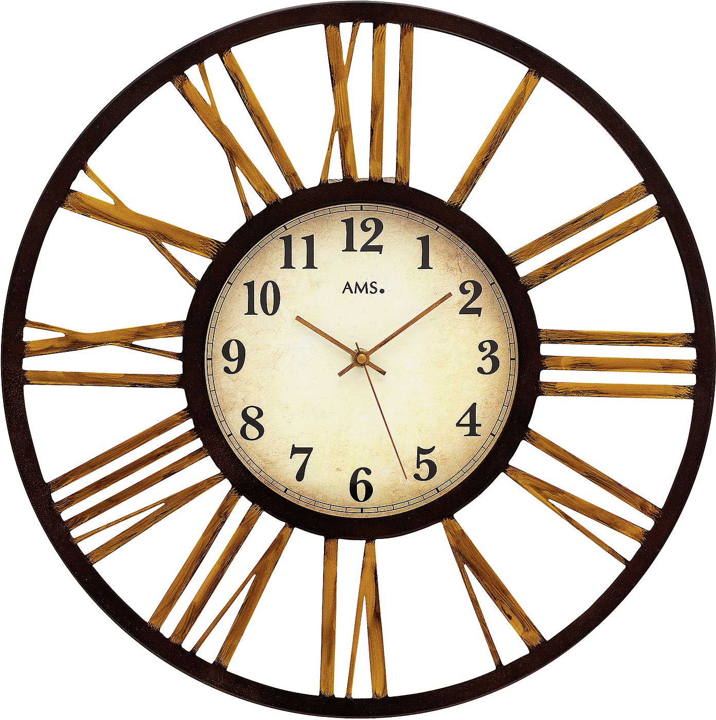 AMS Wanduhr 50 cm Ø Metall • Präzises Funkuhrwerk • Elegantes Design