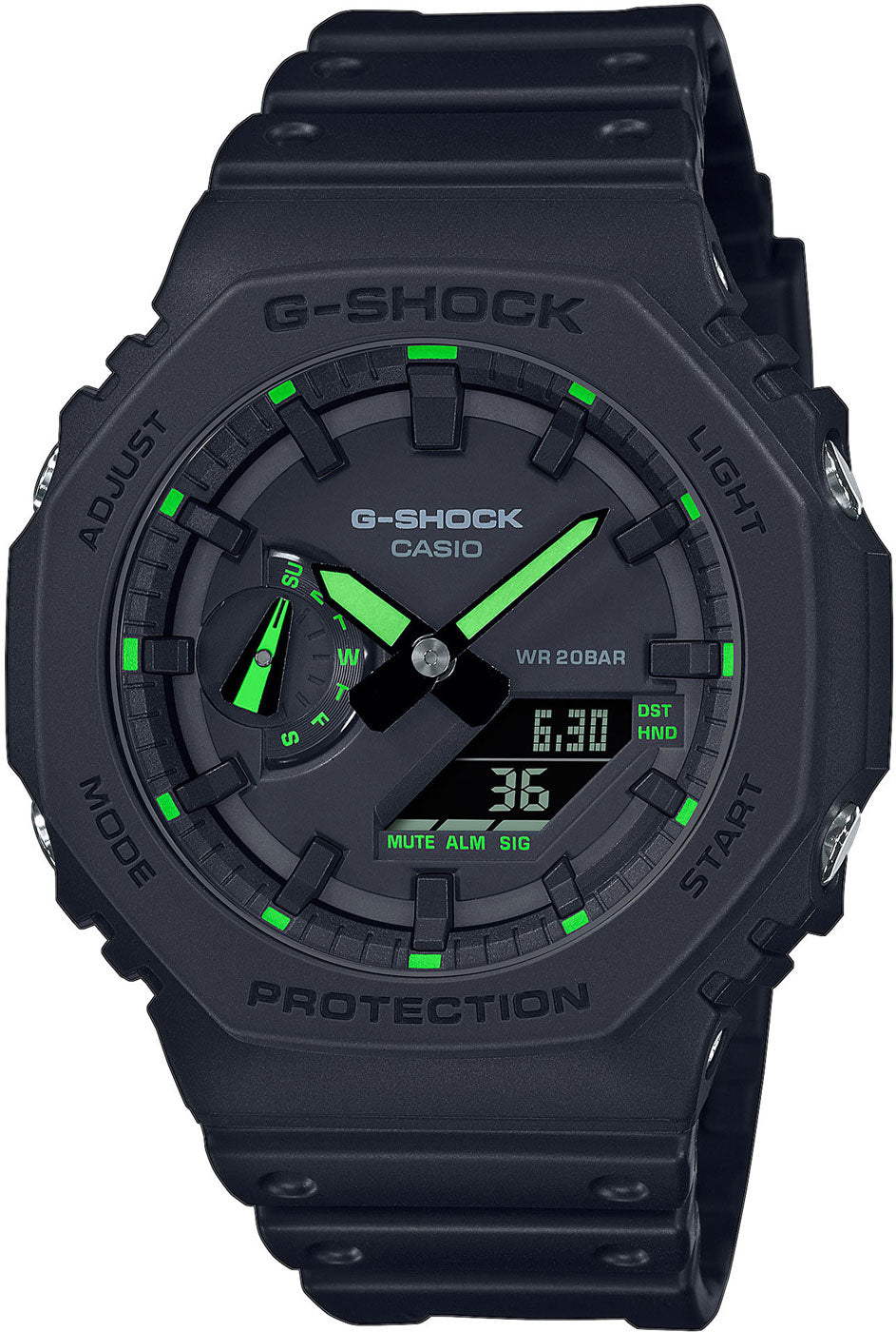 Casio G-SHOCK GA-2100-1A3ER Herren Uhr • Robustes Carbon Core Guard Gehäuse • 20 Bar Wasserdichtigkeit